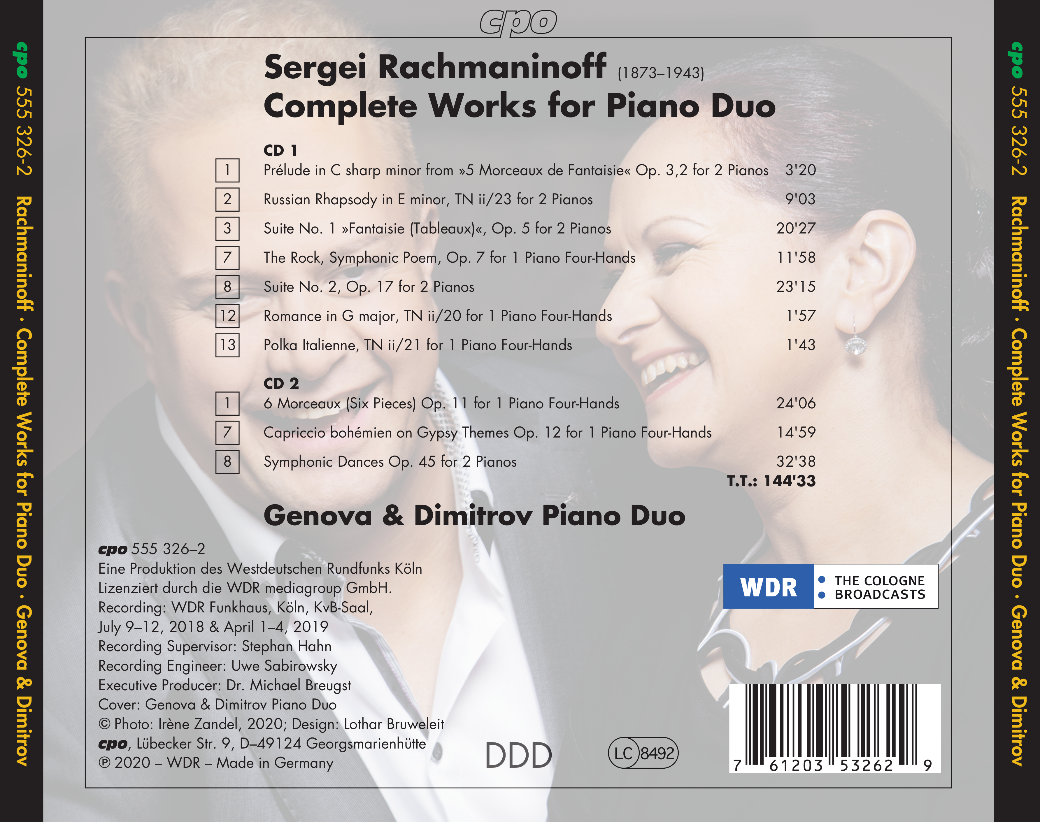 Sergei Rachmaninoff • Complete Works for Piano Duo | Genova & Dimitrov  Piano Duo Klavierduo